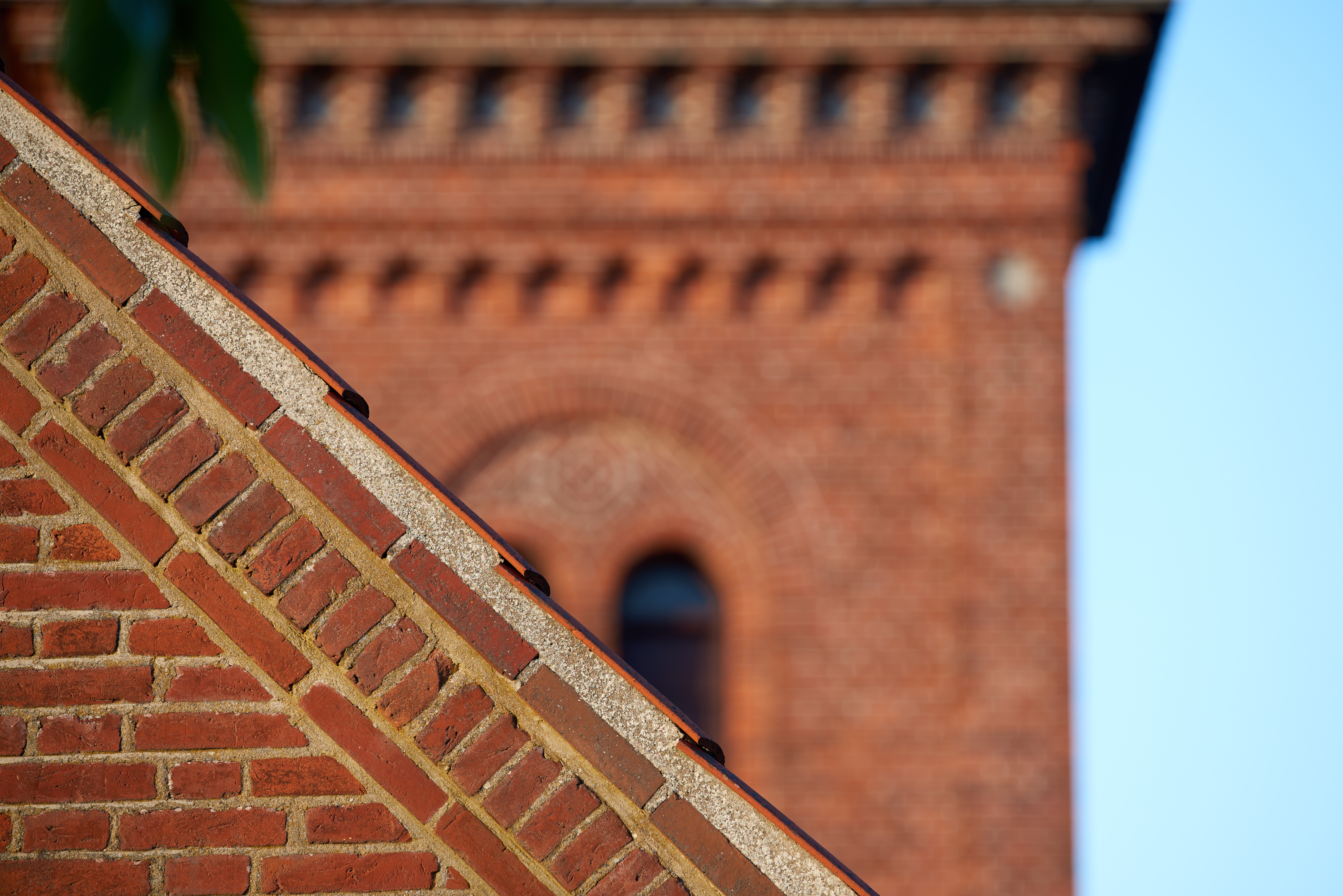 brick details on outside of church