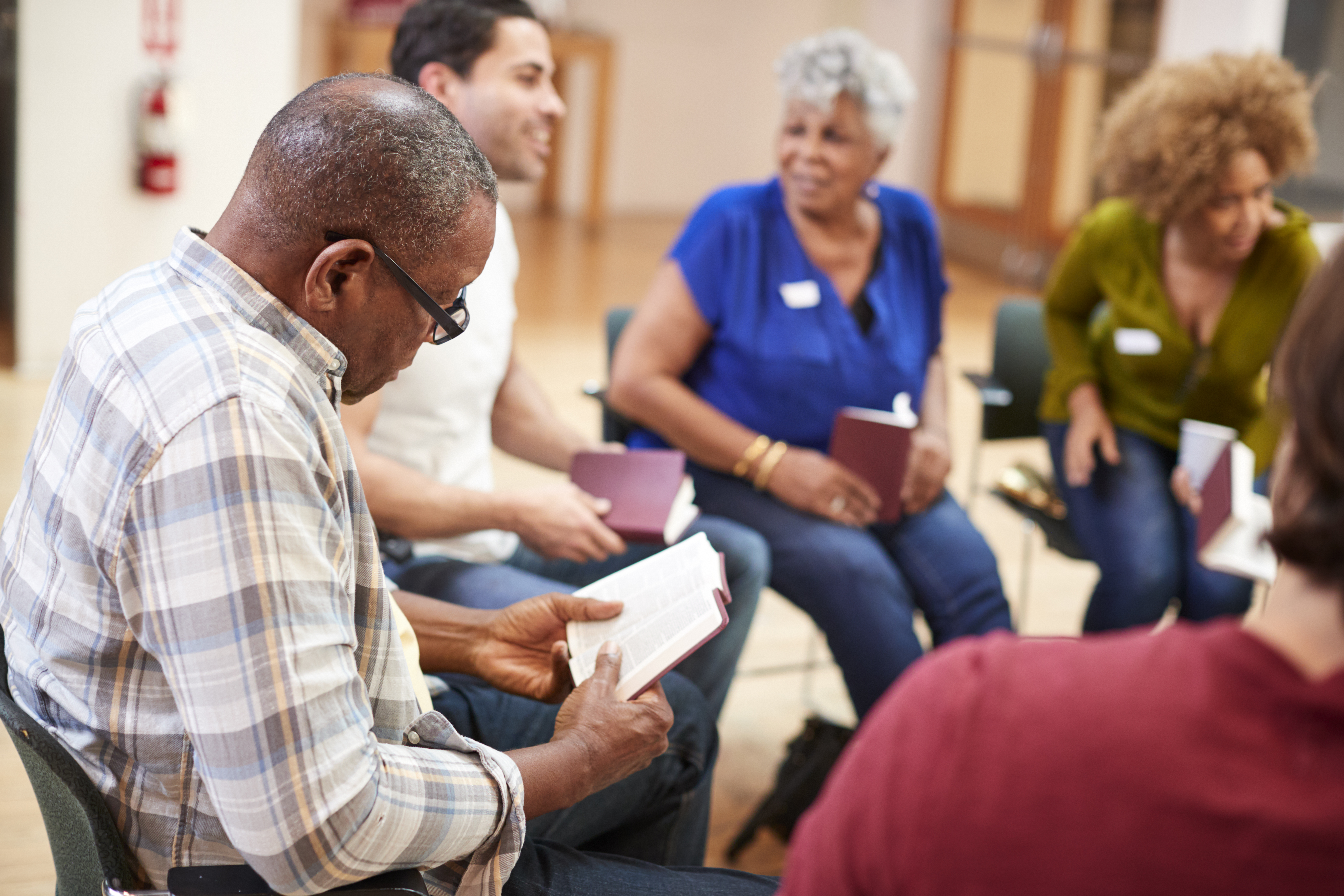 people attending a bible study